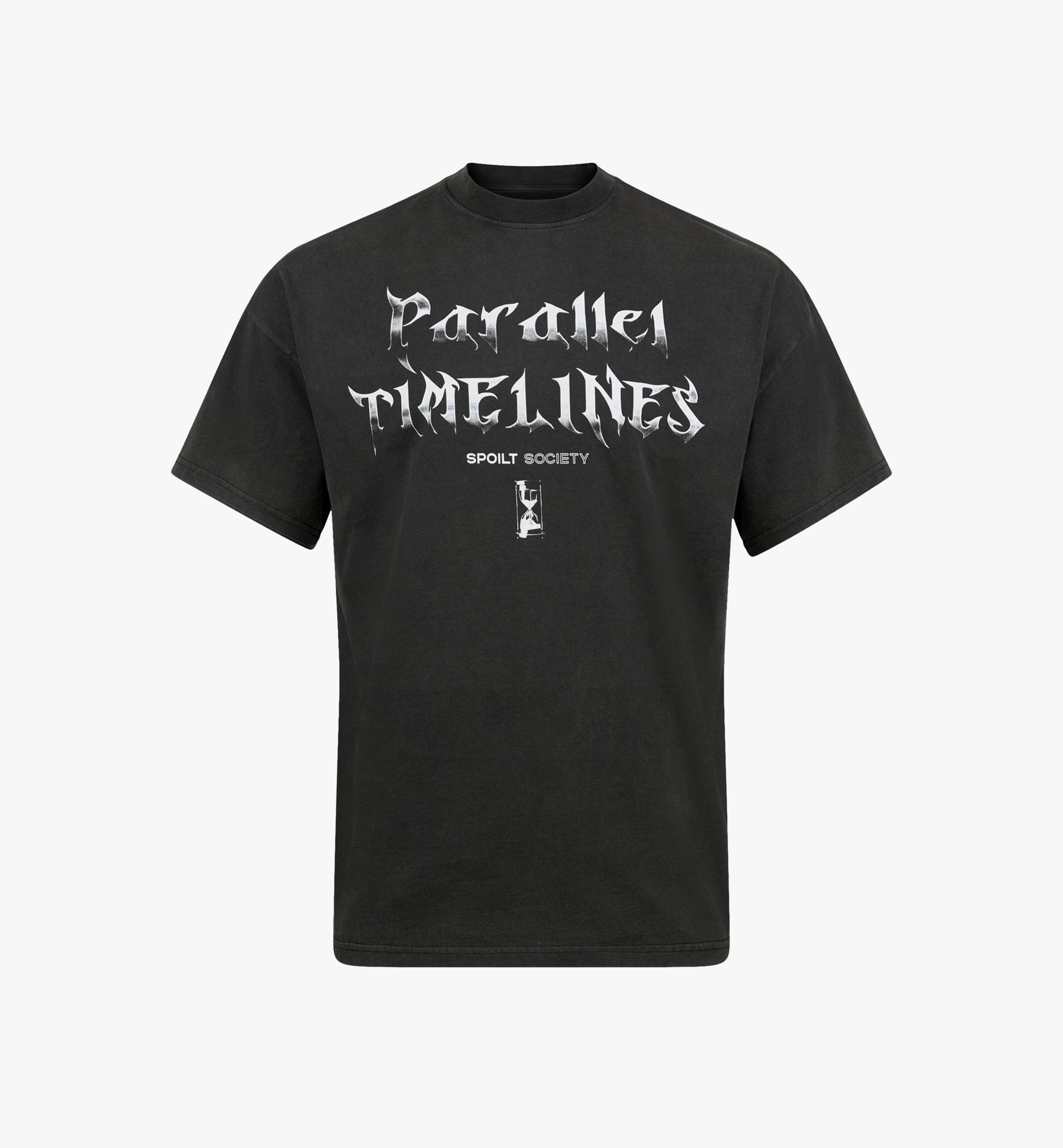 T-Shirt "PARALLEL TIMELINES" vintage black